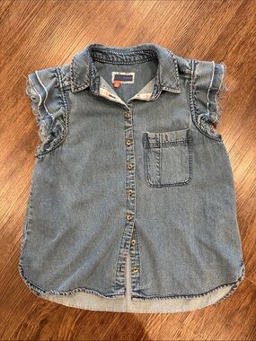 Pilcro Light Blue Denim Button-Down Girls' Shirt